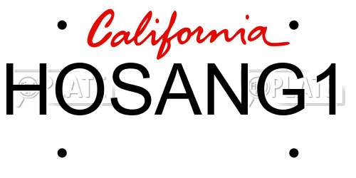 HOSANG1 California License Plate