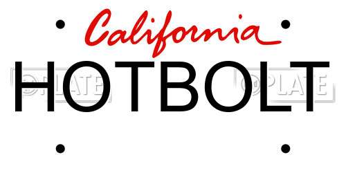 HOTBOLT California License Plate