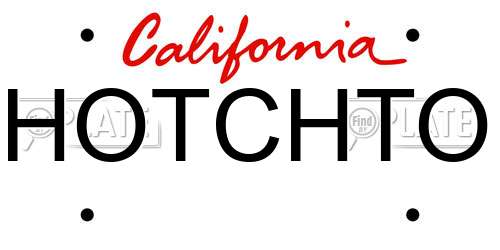 HOTCHTO California License Plate