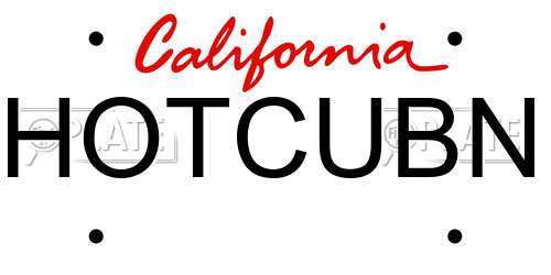 HOTCUBN California License Plate