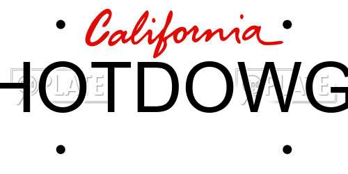 HOTDOWG California License Plate