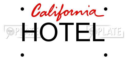 HOTEL California License Plate