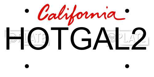 HOTGAL2 California License Plate