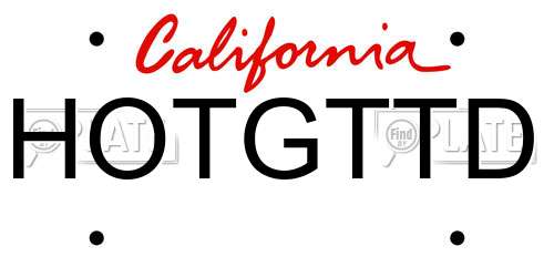 HOTGTTD California License Plate