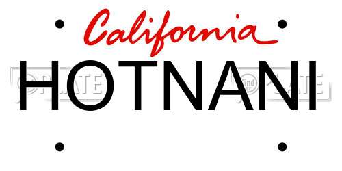 HOTNANI California License Plate