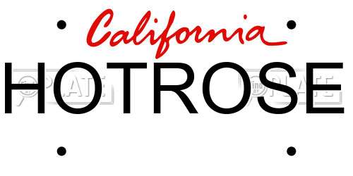 HOTROSE California License Plate