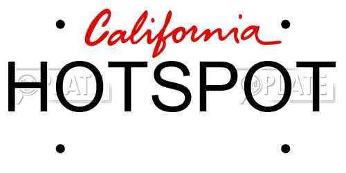 HOTSPOT California License Plate