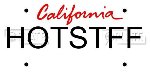 HOTSTFF California License Plate