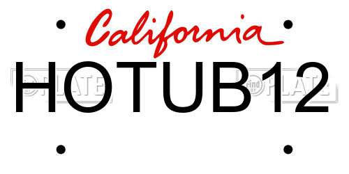 HOTUB12 California License Plate