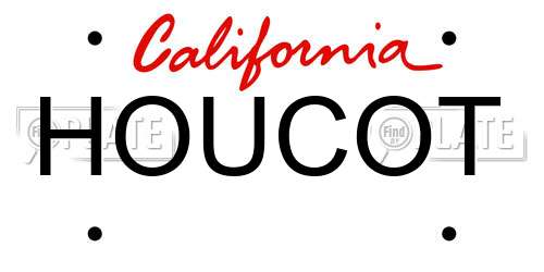 HOUCOT California License Plate