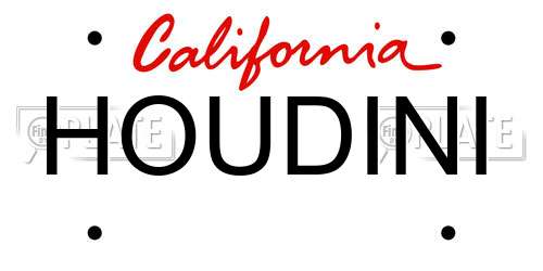 HOUDINI California License Plate