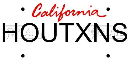 HOUTXNS California License Plate
