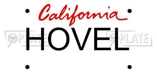HOVEL California License Plate