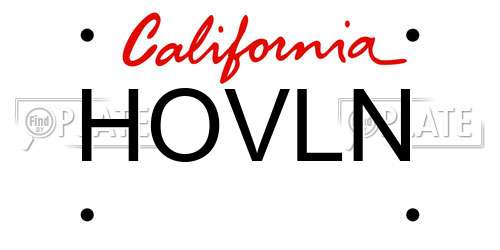 HOVLN California License Plate