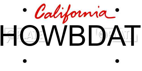 HOWBDAT California License Plate