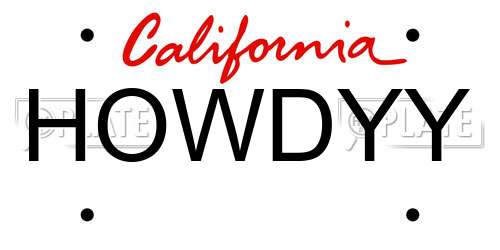 HOWDYY California License Plate