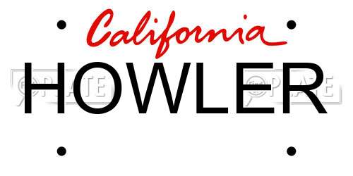 HOWLER California License Plate