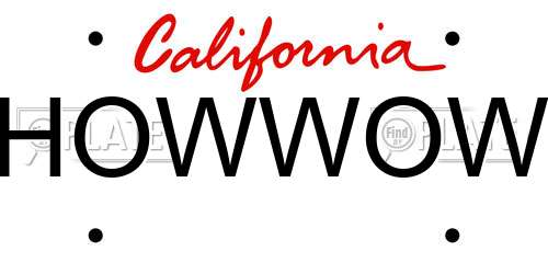 HOWWOW California License Plate