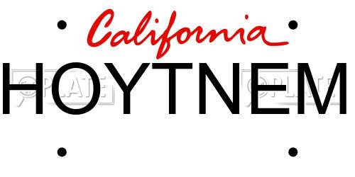 HOYTNEM California License Plate