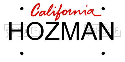 HOZMAN California License Plate
