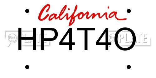 HP4T4O California License Plate