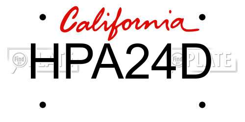 HPA24D California License Plate