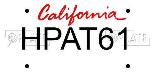 HPAT61 California License Plate