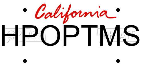 HPOPTMS California License Plate