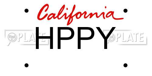 HPPY California License Plate