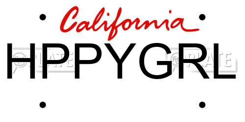 HPPYGRL California License Plate