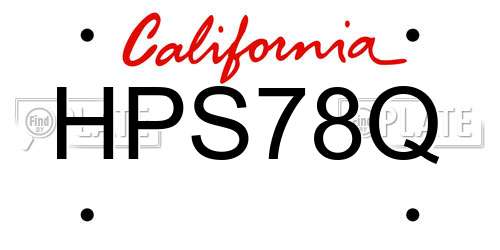 HPS78Q California License Plate