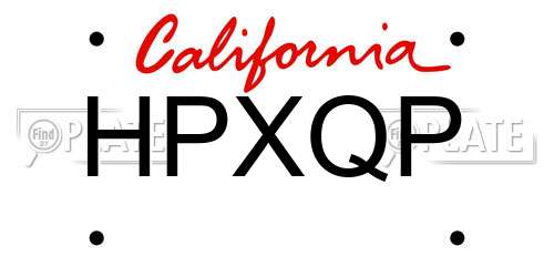HPXQP California License Plate