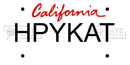 HPYKAT California License Plate