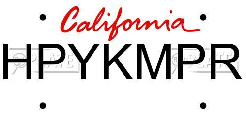 HPYKMPR California License Plate