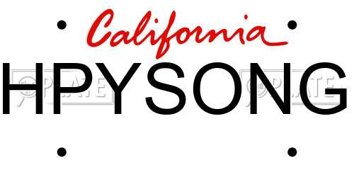 HPYSONG California License Plate