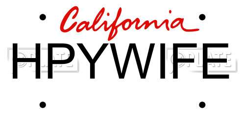 HPYWIFE California License Plate