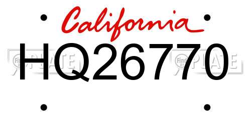 HQ26770 California License Plate