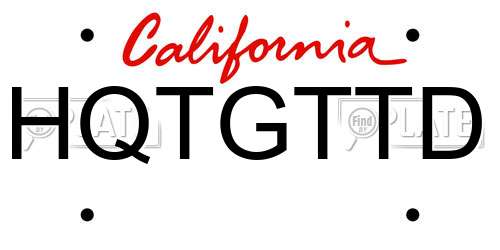 HQTGTTD California License Plate