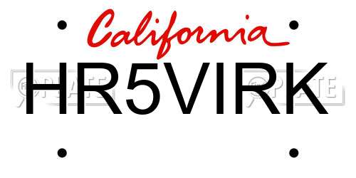 HR5VIRK California License Plate