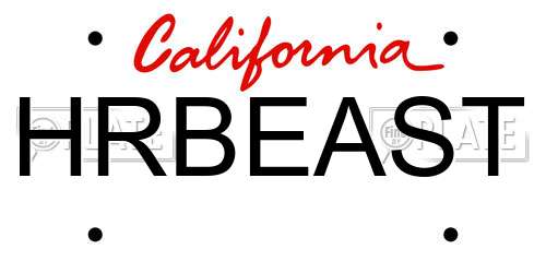 HRBEAST California License Plate