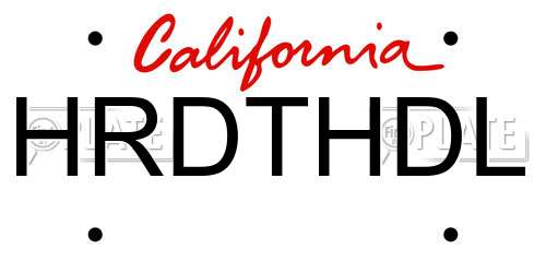 HRDTHDL California License Plate