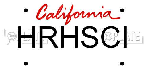 HRHSCI California License Plate