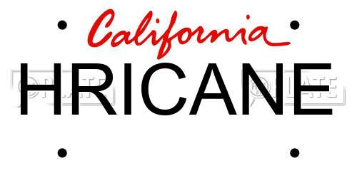 HRICANE California License Plate