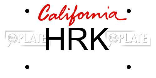 HRK California License Plate