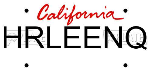 HRLEENQ California License Plate
