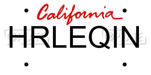 HRLEQIN California License Plate