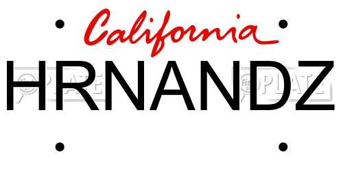 HRNANDZ California License Plate