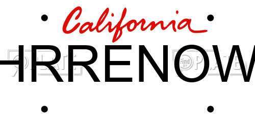HRRENOW California License Plate