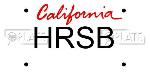 HRSB California License Plate