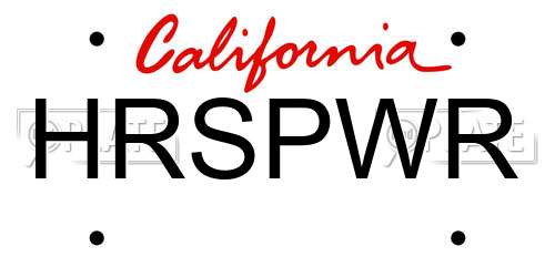 HRSPWR California License Plate